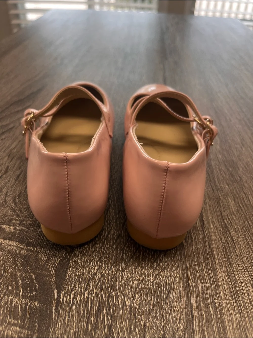 Cat & Jack Shiny Pink Double-Strap Mary Jane Flats